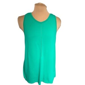 Athleta Green Athletic Tank Top Size Medium Perforated Breathable Workout